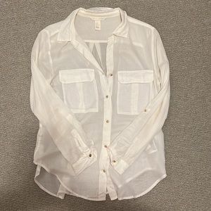 H&M sheer blouse in white